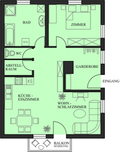 Grundriss Ferien-Apartement Merlin